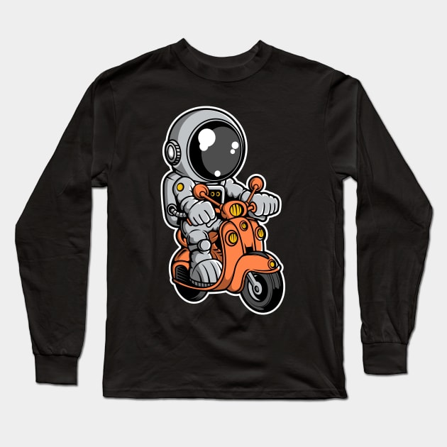 Astronaut Scooterist Long Sleeve T-Shirt by ArtisticParadigms